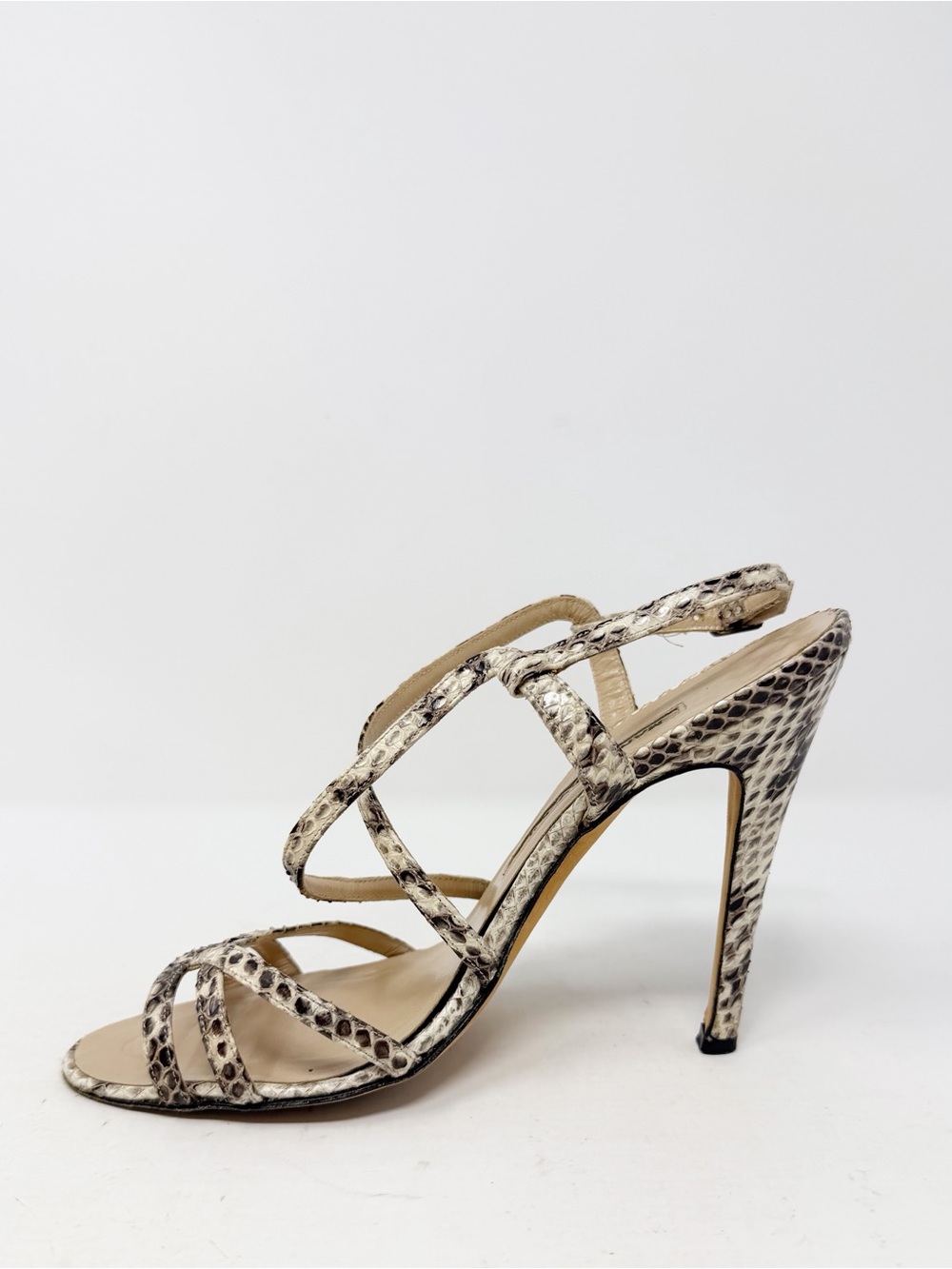 Manolo Blahnik Snakeskin Strappy Sandal Heels Womens EU 36.5 - Picture 6 of 10
